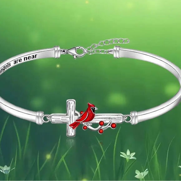 6 piece  set Red Cardinal Candles, throw and matching bracelet bundle.